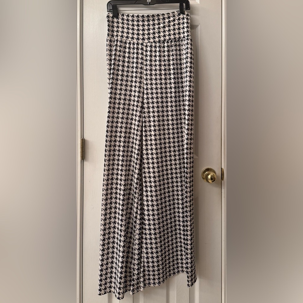 Be Trendy Women’s Black White Houndstooth Palazzo Pants Alabama Crimson Tide XL - Picture 1 of 4